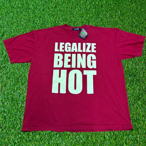 Skim Milk Legalize Being Hot Tee in Red - Picture 1 of 4
